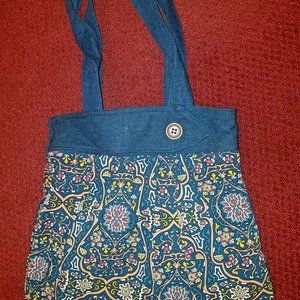 Handmade Denim Blue Paisley Boho Hippie Bag Purse